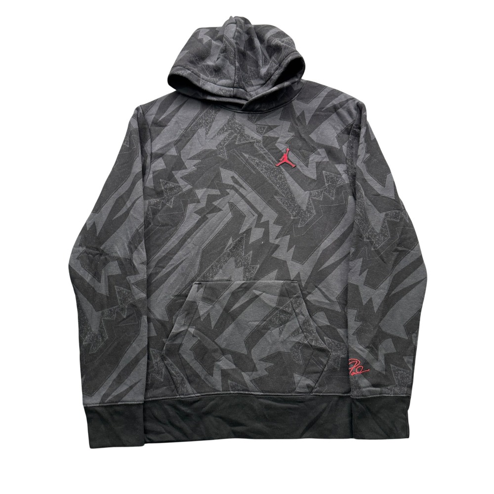 Jordan B676-023 Hoodie Boys XL Black Gray Long Sleeve Fleece Pullover Athletic